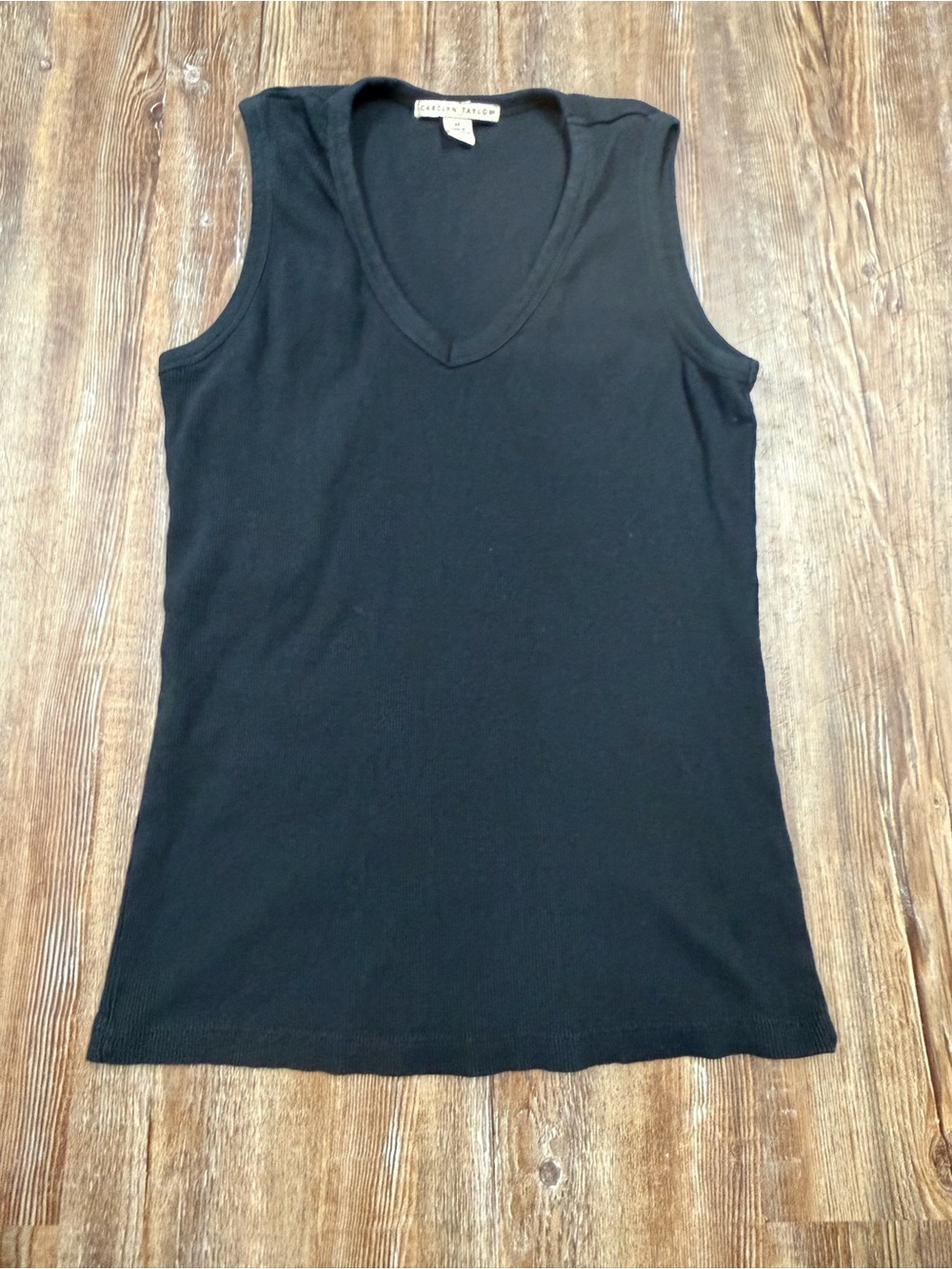 Y2K Black ribbed Carolyn Taylor tank top in size M